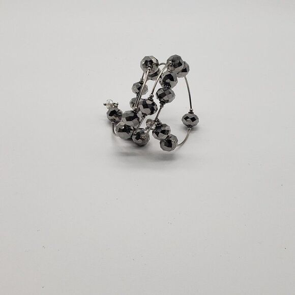 George Silver Tone 5 Strand Ring Link Necklace & Spring Silver Faux Gem Bracelet - Picture 7 of 14